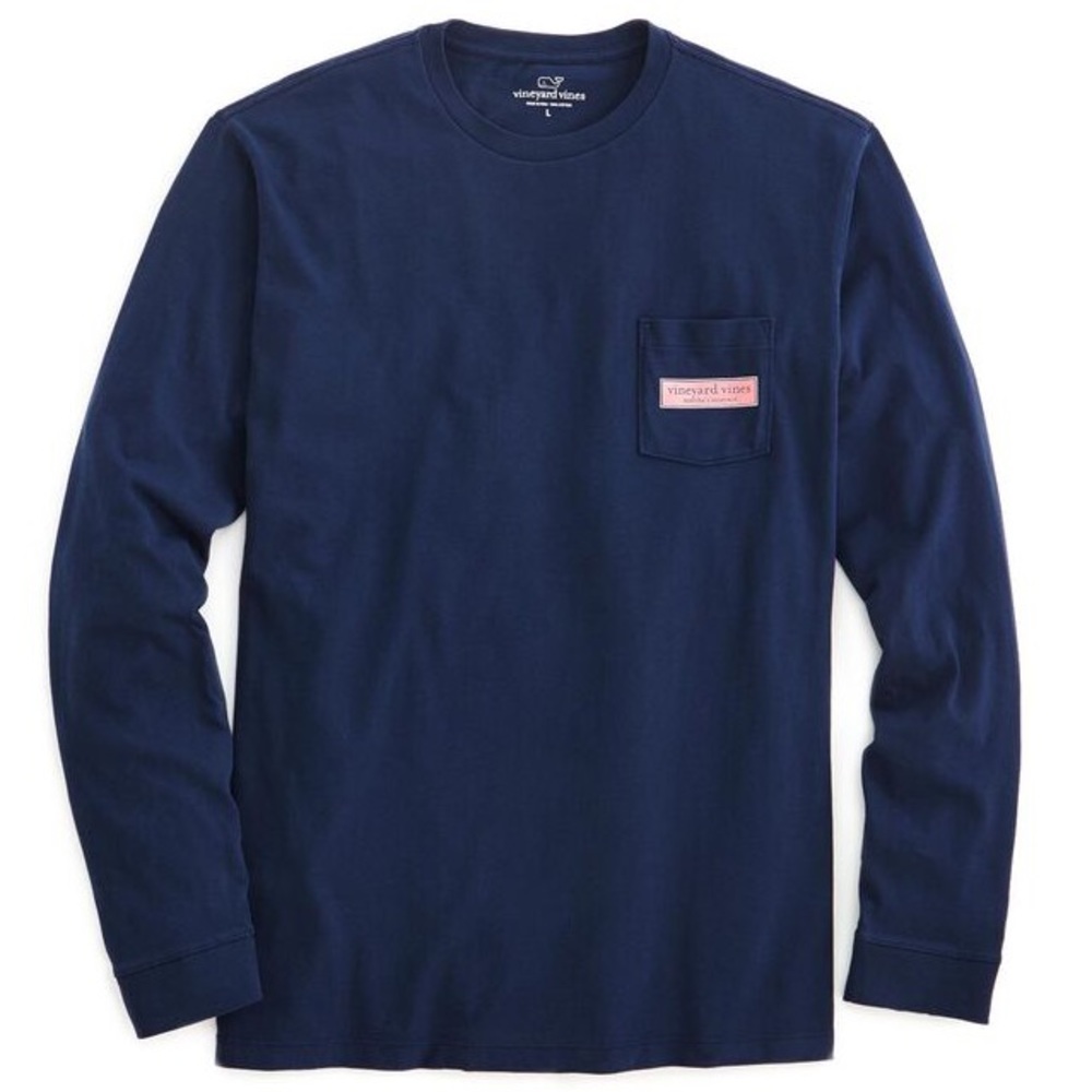 Vineyard Vines Rectangle Logo Graphic Pocket Tee
